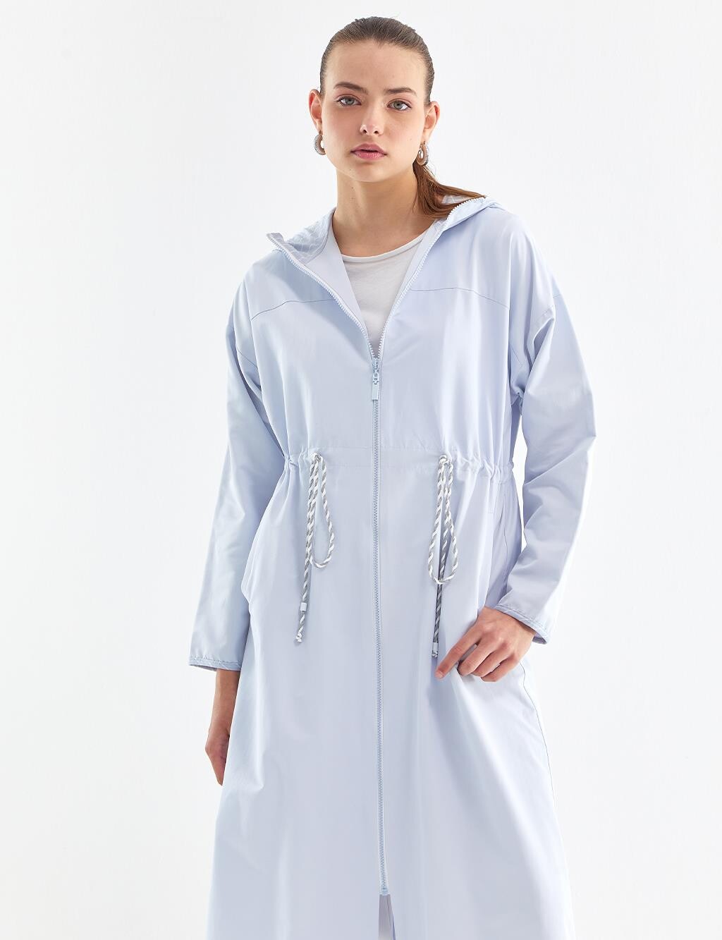 

Абая Drawstring Waist Abaya Blue Kayra