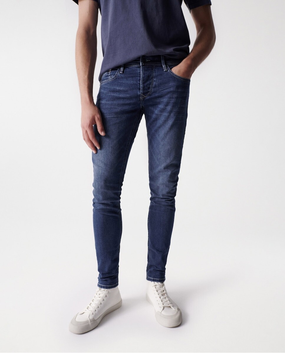 

Узкие мужские джинсы синего цвета Salsa Jeans, синий