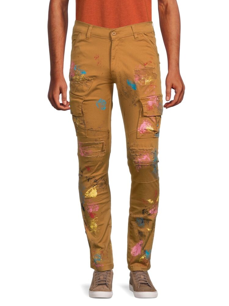 

Узкие брюки-карго Painterly Fwrd Denim, хаки