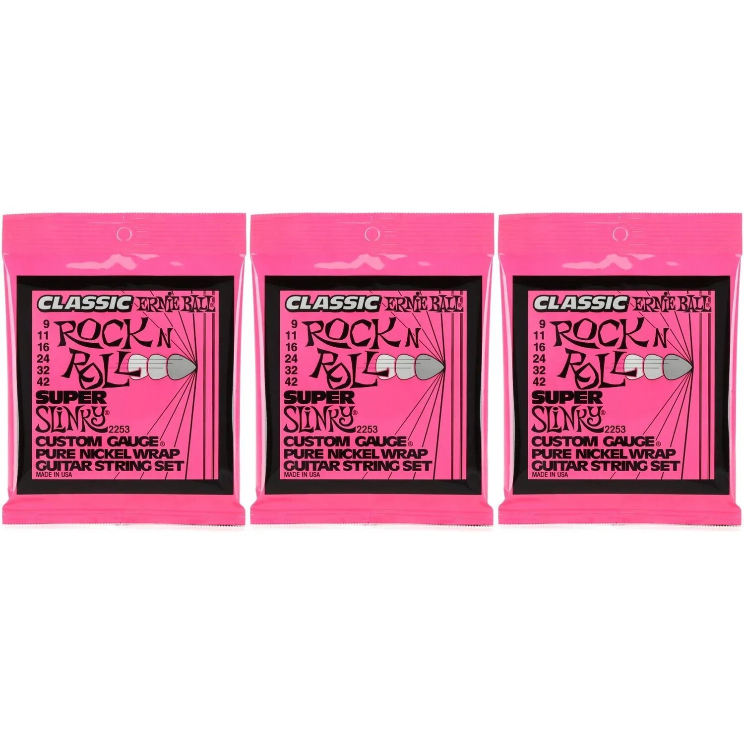 

Струны для электрогитары Ernie Ball 2253 Super Slinky Classic Rock N Roll — .009-.042 (3 шт.)