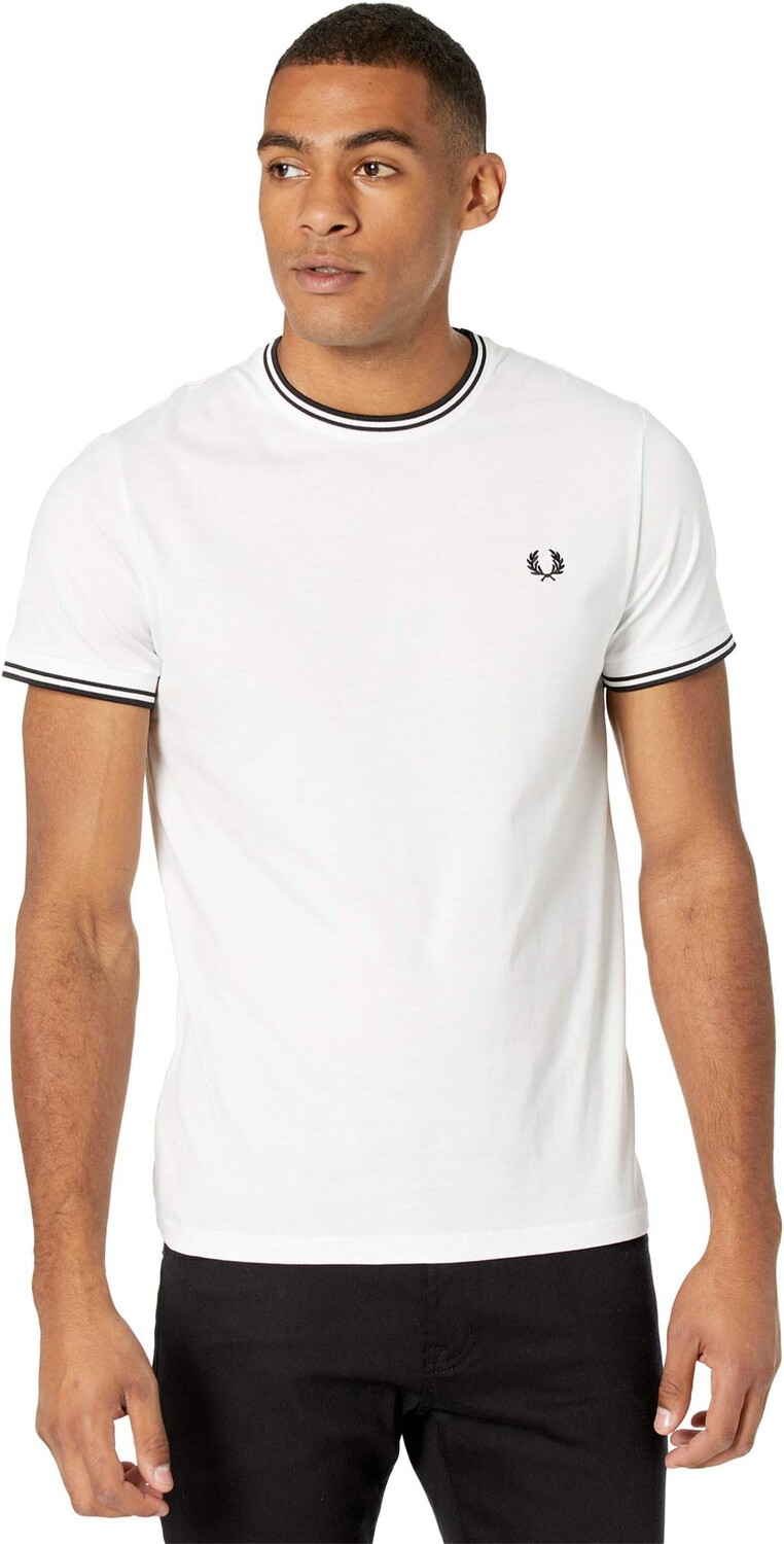 

Футболка с двойным наконечником Ringer Fred Perry, белый