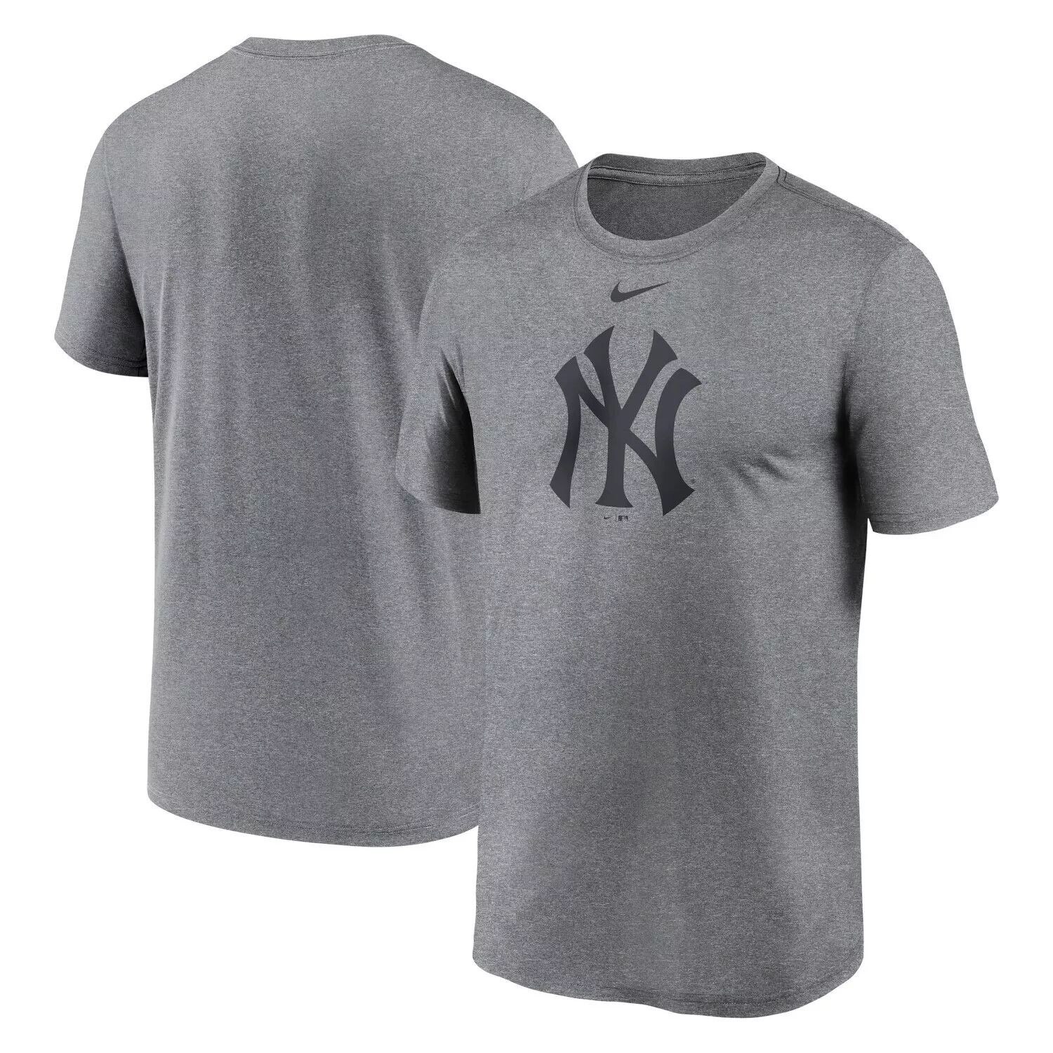 

Мужская футболка с логотипом Nike Heather Charcoal New York Yankees New Legend