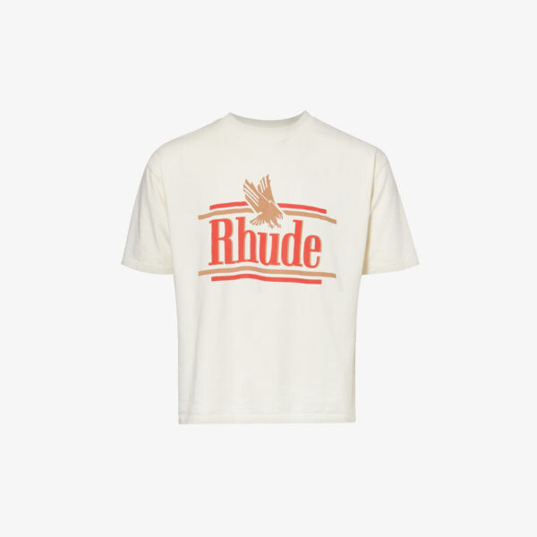 

Футболка rossa из хлопкового джерси с логотипом Rhude, белый