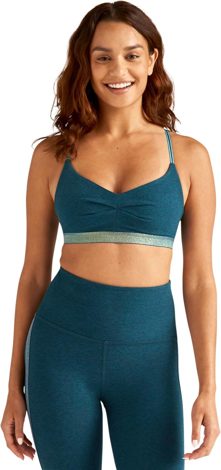 

Бюстгальтер с блестками Spacedye Beyond Yoga, цвет Blue Gem Heather