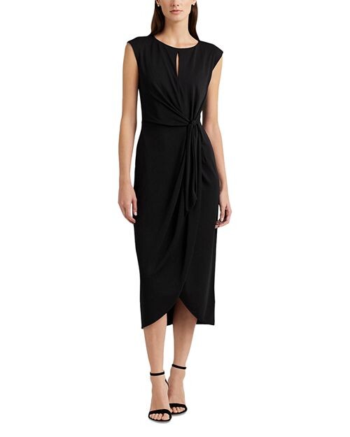 

Платье миди с завязками спереди Ralph Lauren, цвет Black