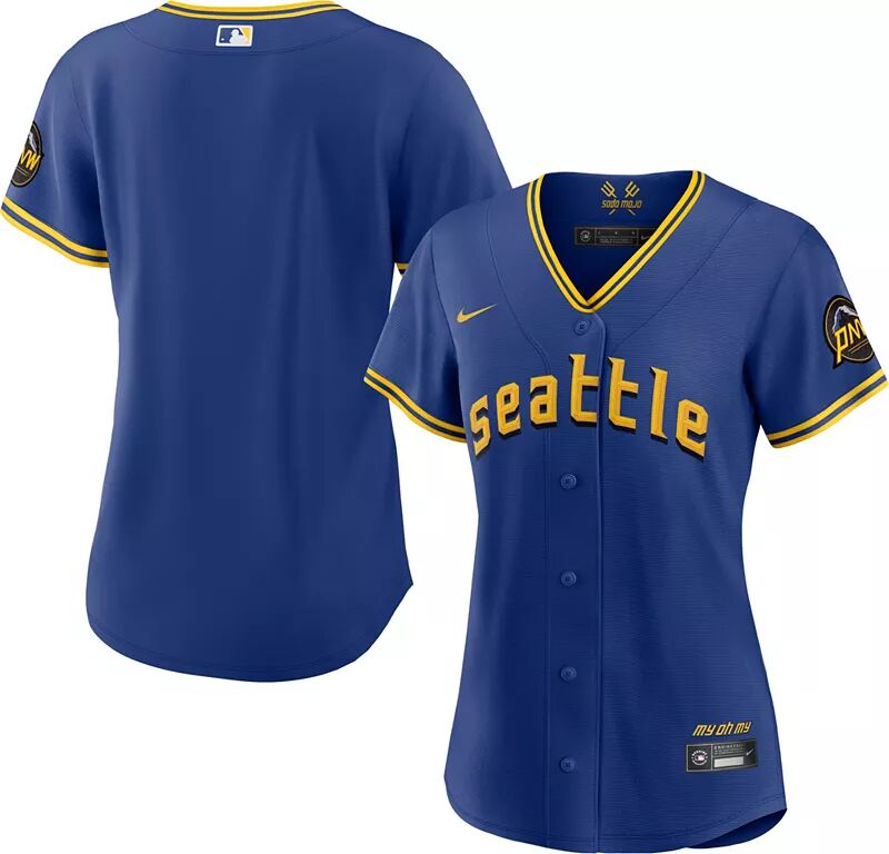 

Женская футболка Nike Seattle Mariners 2023 City Connect Blank Cool Base