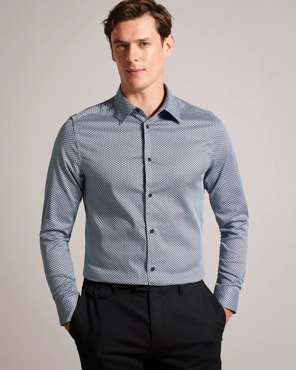 

Faenza рубашка с геометрическим рисунком Ted Baker, синий