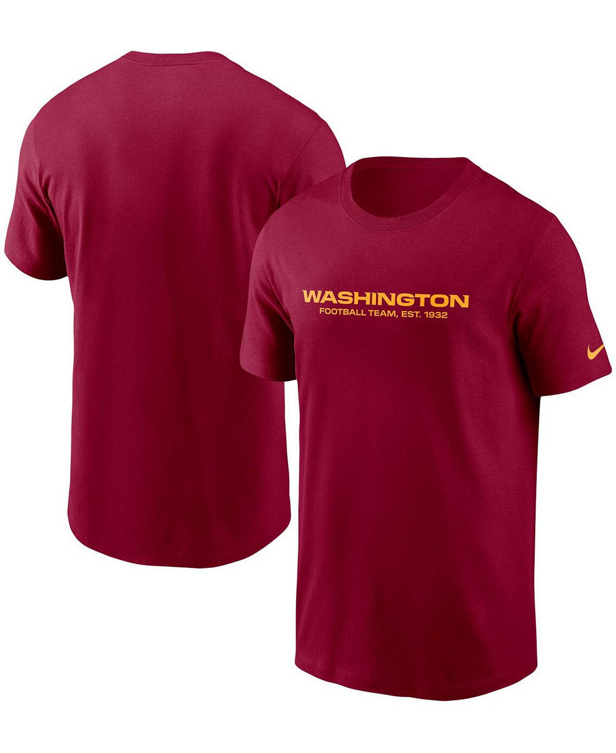 

Мужская бордовая футболка с надписью Washington Football Team Fan Gear Nike