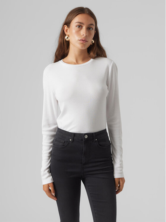 Узкая блузка Vero Moda, белый узкая блузка vero moda curve черный