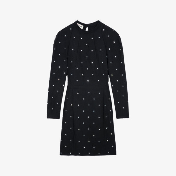 

Тканое платье мини Racia с кристаллами Zadig&Voltaire, цвет noir