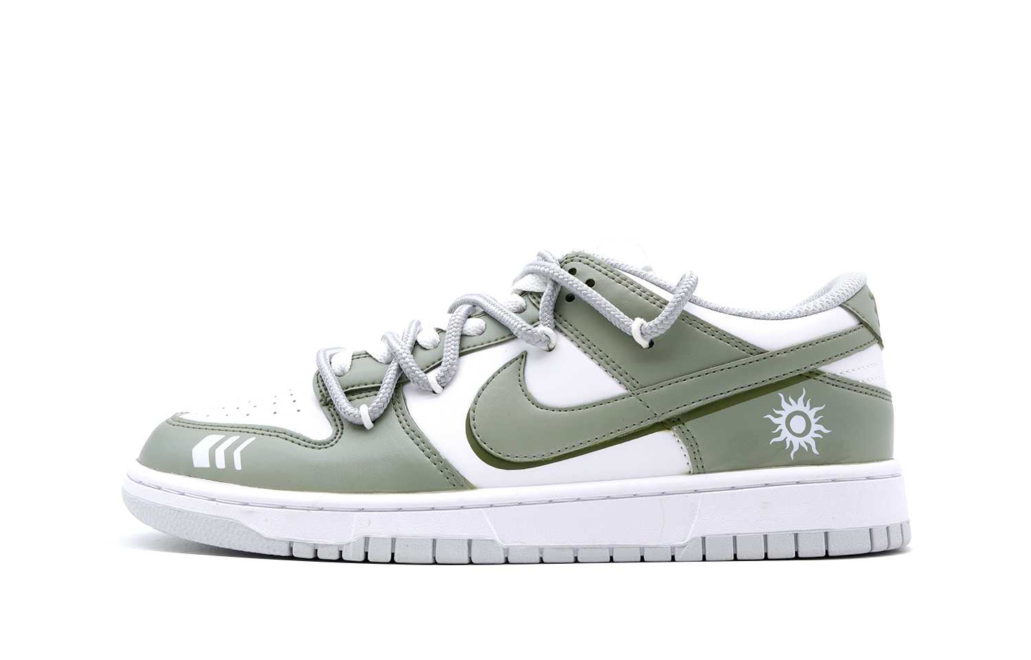 

Кроссовки Nike Dunk Skateboarding Shoes Women's Low-top White/Grey/Beige/Green, зеленый