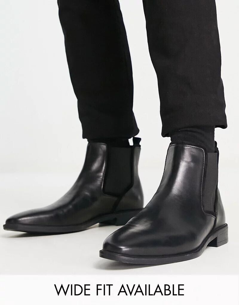 

Черные кожаные ботинки челси ASOS