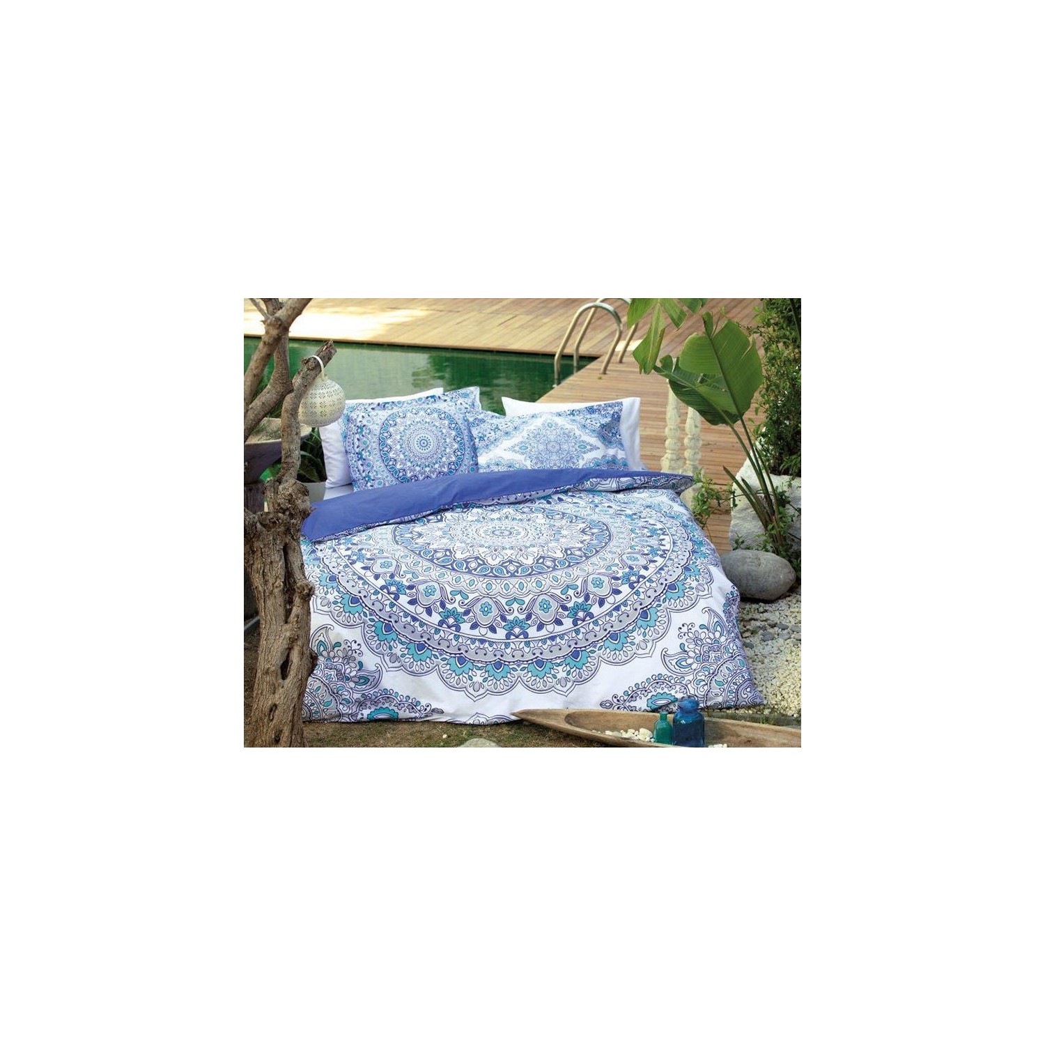 Комплект постельного белья Özdilek Ranforce, синий Карина средства для гигиены mavi beyaz подгузники для взрослых xl