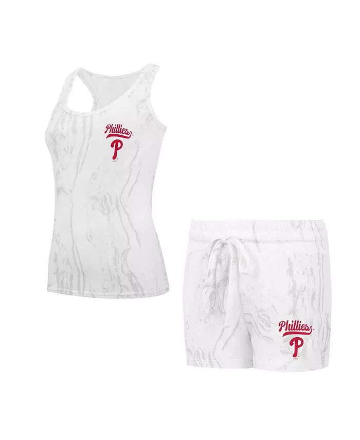 

Женский комплект с кварцевой майкой и шортами Philadelphia Phillies Phillies Concepts Sport, белый