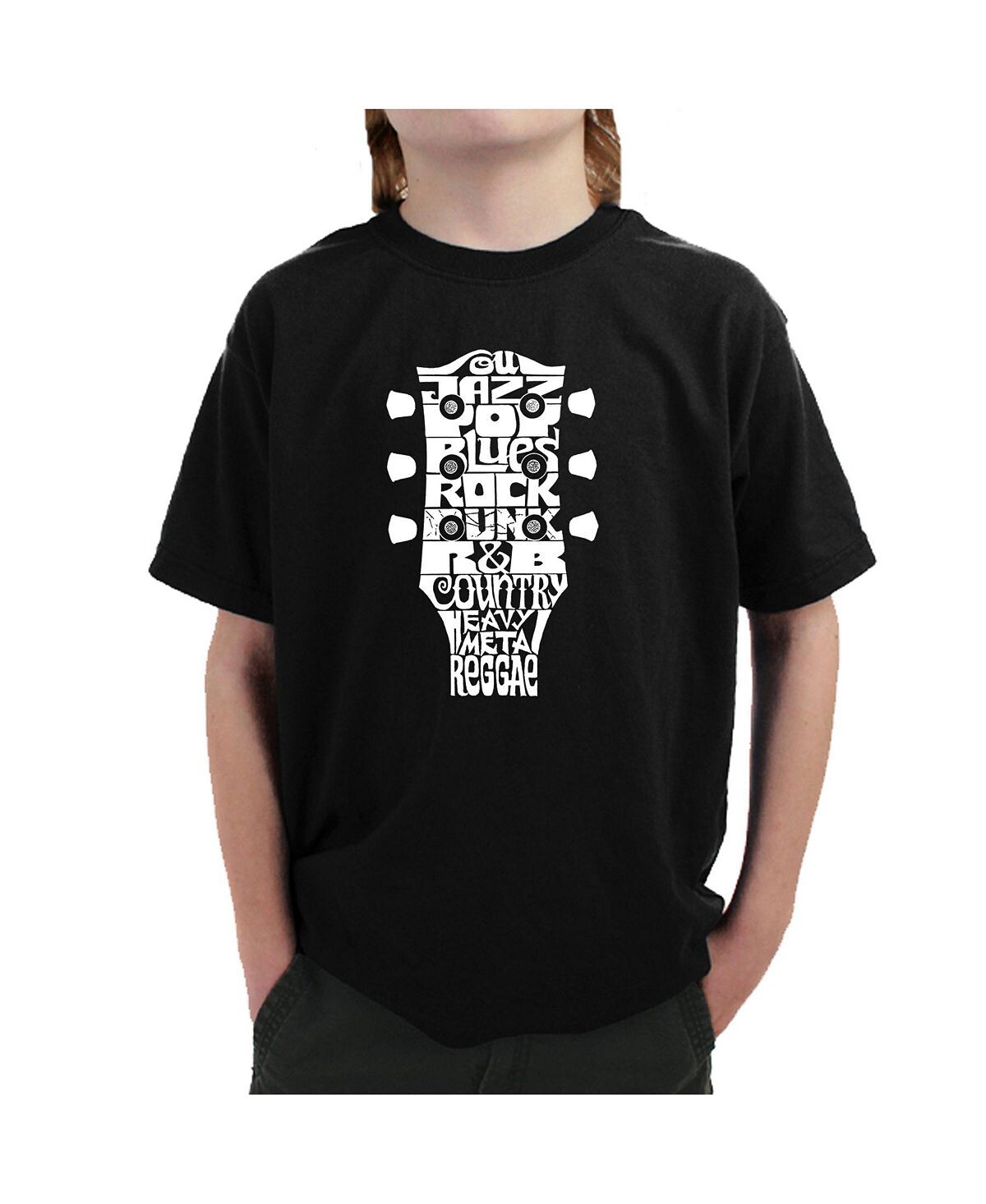 

Футболка Big Boy's Word Art - Музыкальные жанры Guitar Head LA Pop Art