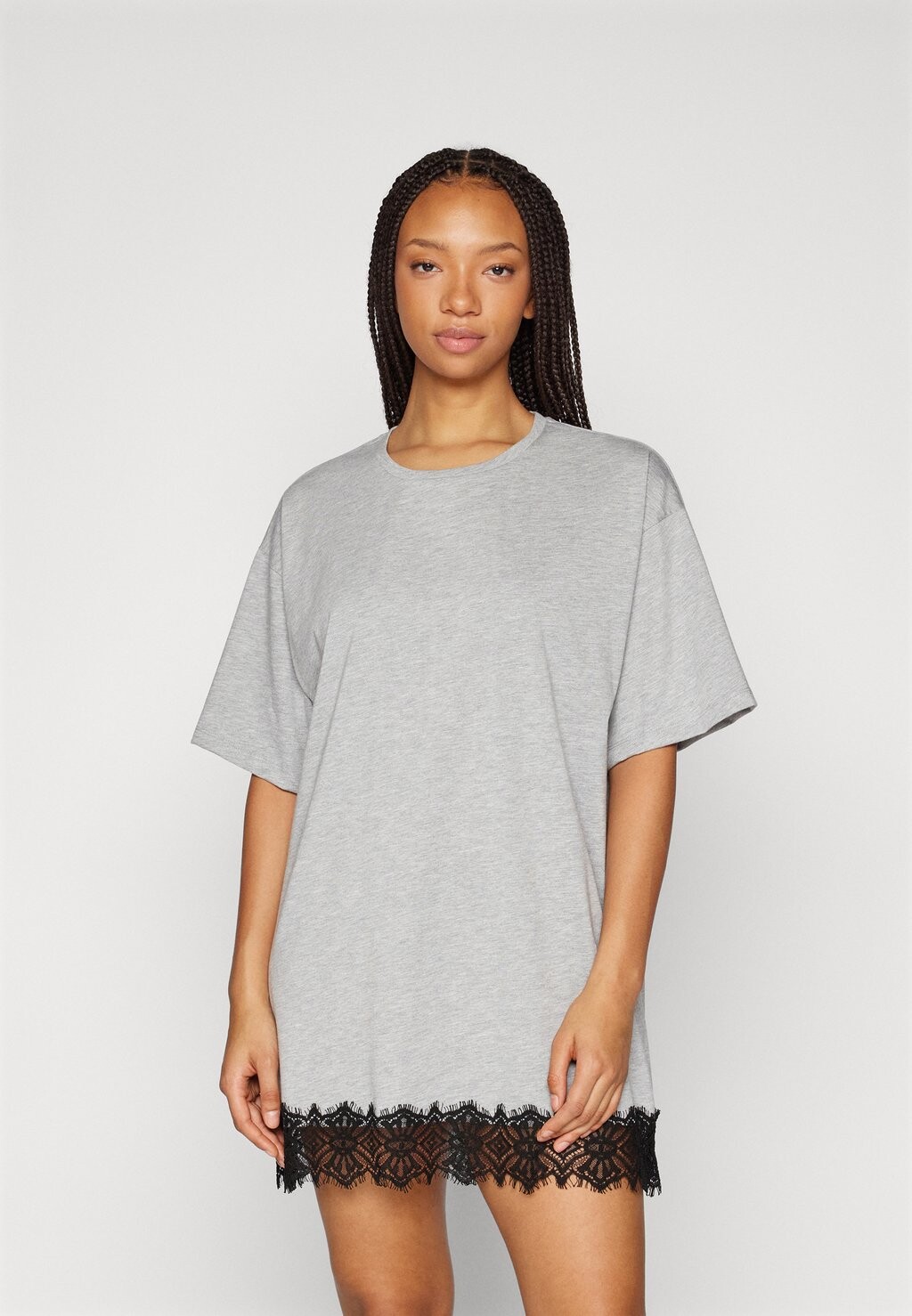 

Платье из джерси Nmeasy O-Neck Dress Noisy May, цвет light grey melange/black