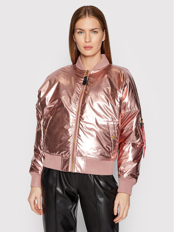 

Куртка-бомбер оверсайз Alpha Industries, розовый