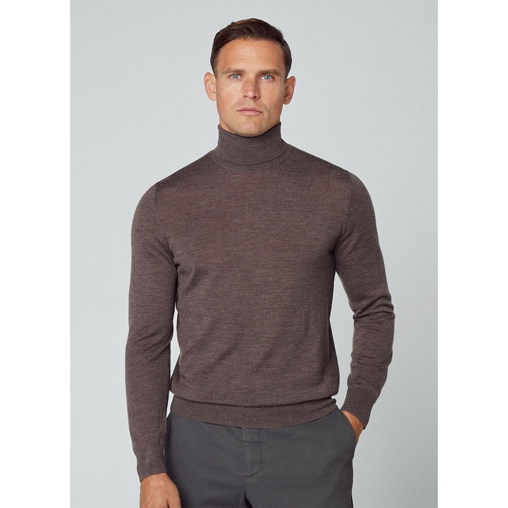 

Свитер Hackett Merino Roll Neck, коричневый