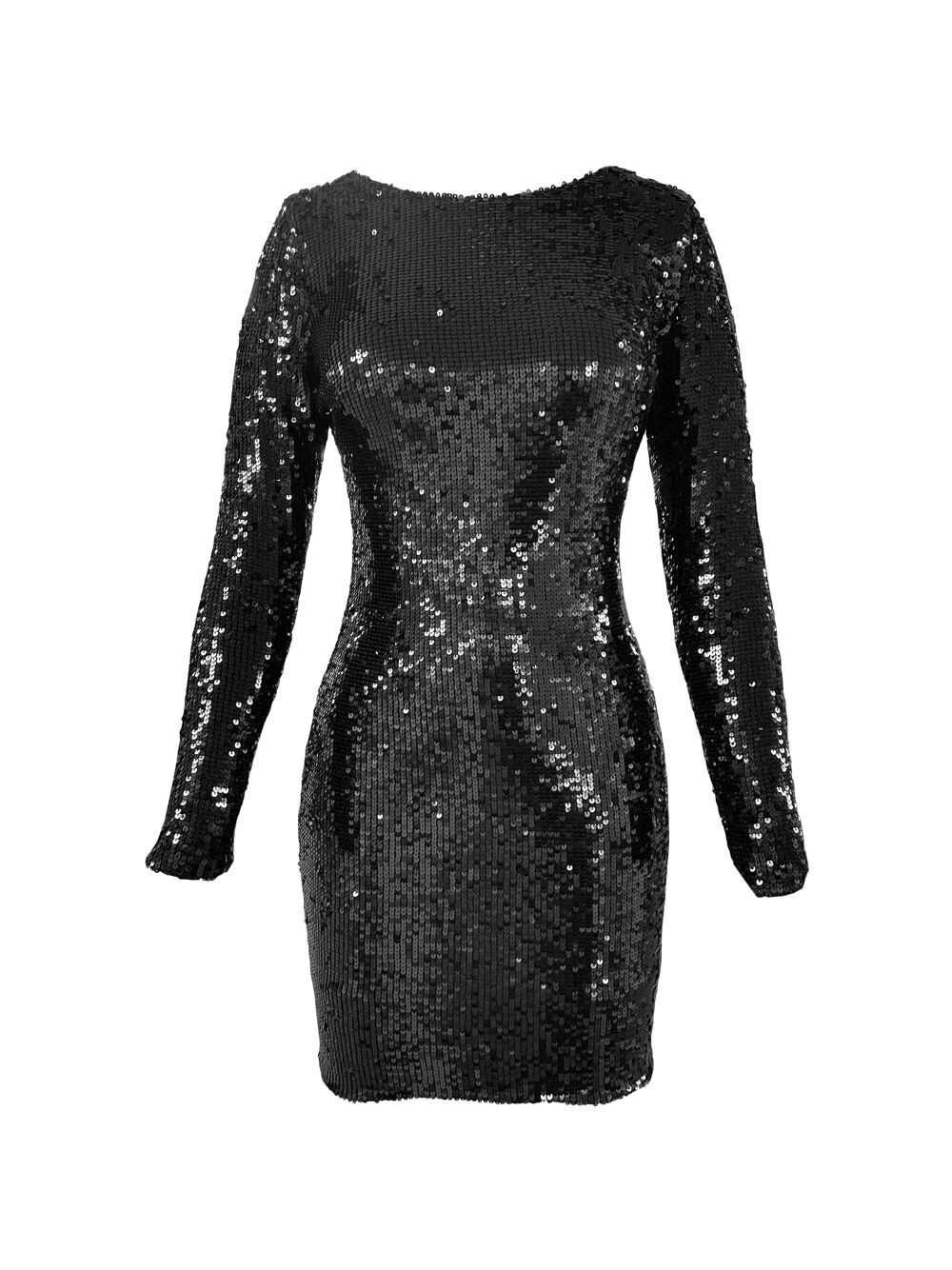 

Мини-платье Lola с длинными рукавами и пайетками Dress The Population, черный