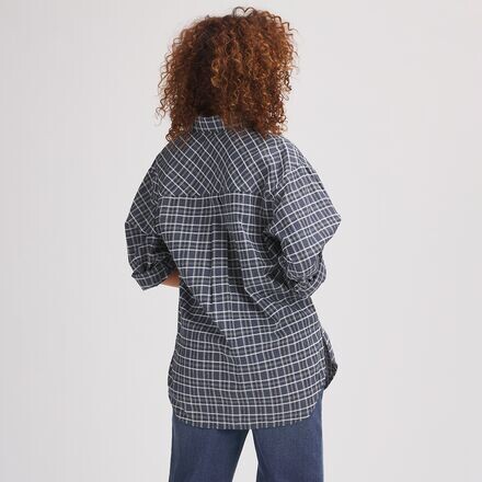

Рубашка в клетку с длинным рукавом женская Basin and Range, цвет Indigo Plaid, Серый