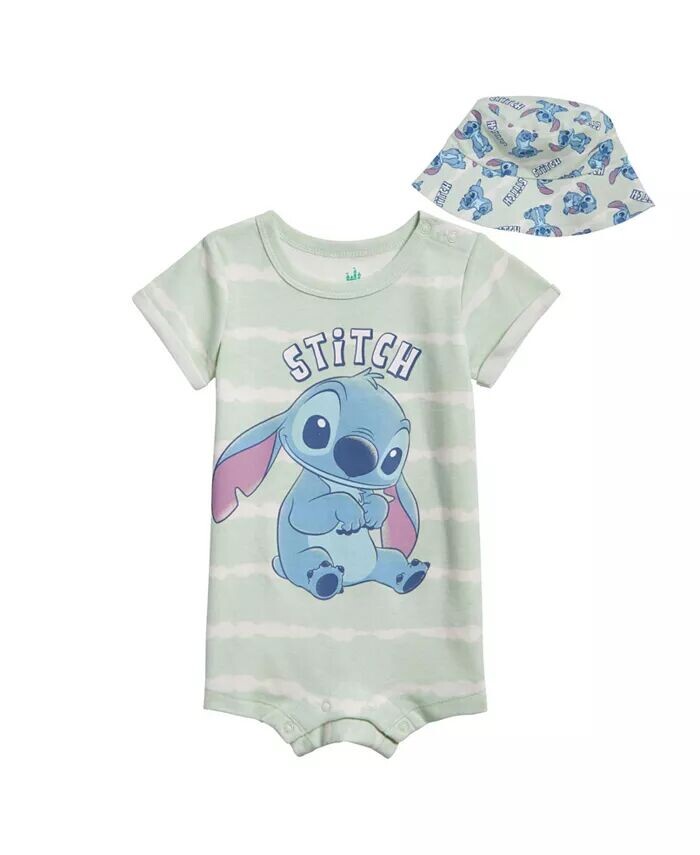

Комбинезон Lilo & Stitch для мальчиков и шляпа Tie Dye Infant Disney, зеленый