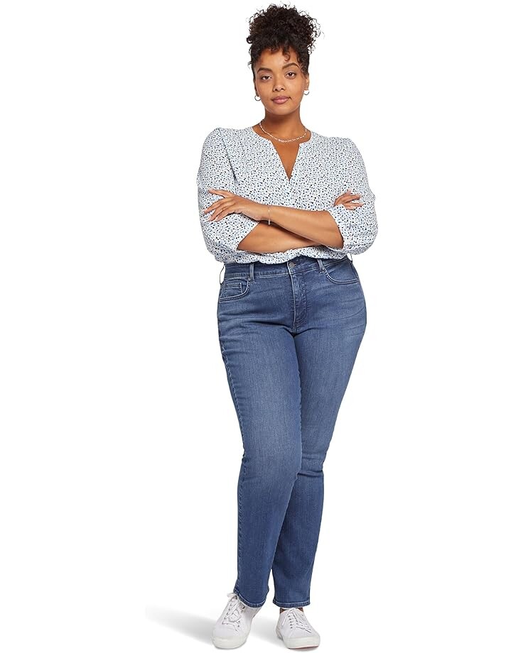 

Джинсы NYDJ Plus Size Marilyn Straight in Rendezvous, цвет Rendezvous