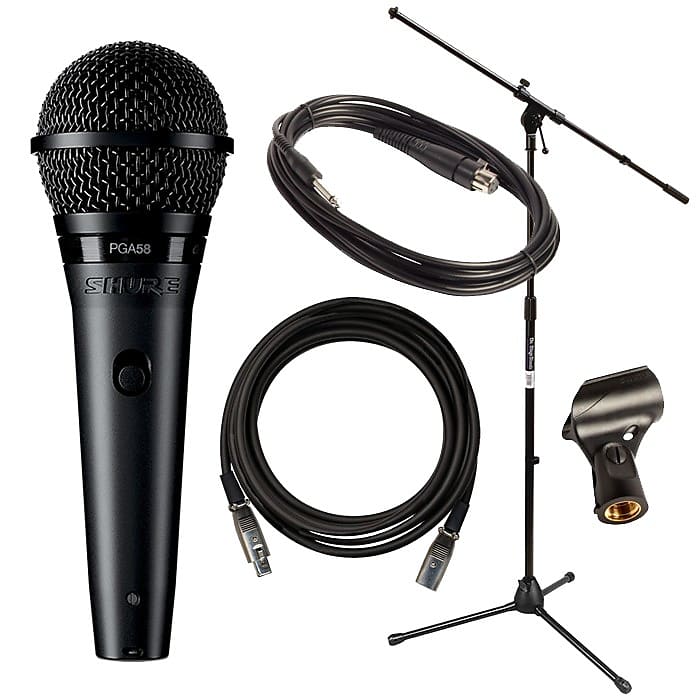 Кардиоидный динамический вокальный микрофон Shure PGA58-QTR вокальный микрофон shure pga58 qtr e
