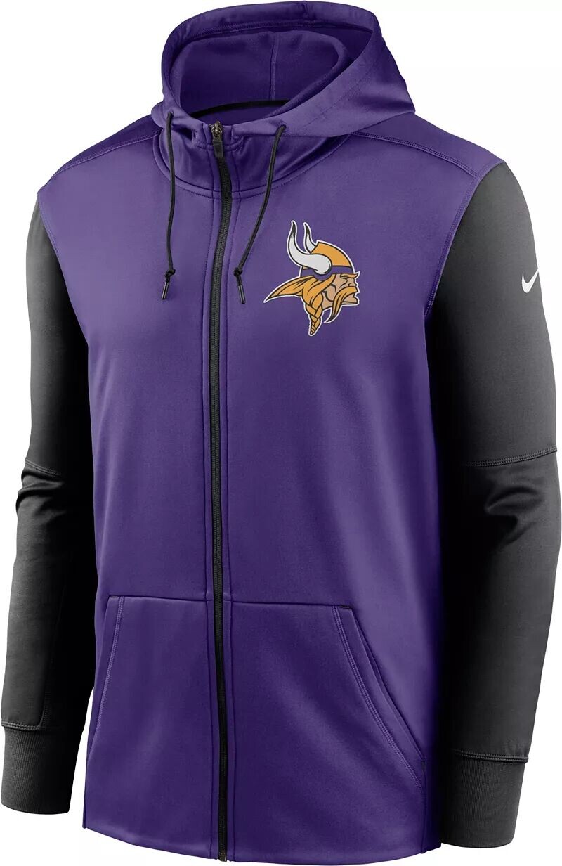 

Мужская толстовка с молнией во всю длину Nike Minnesota Vikings Therma-FIT Color Block Purple