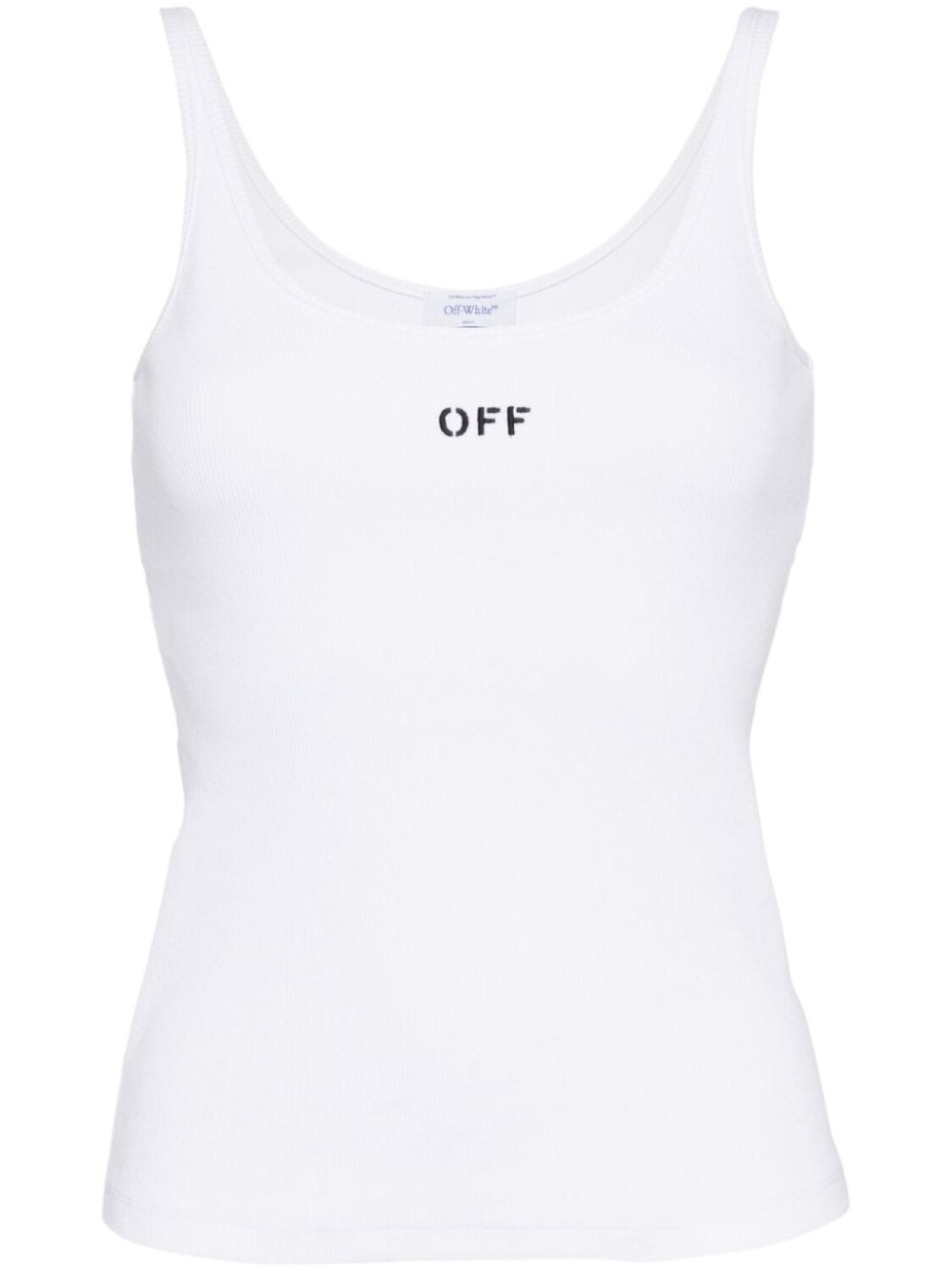 

Off-White топ в рубчик с вышивкой, белый