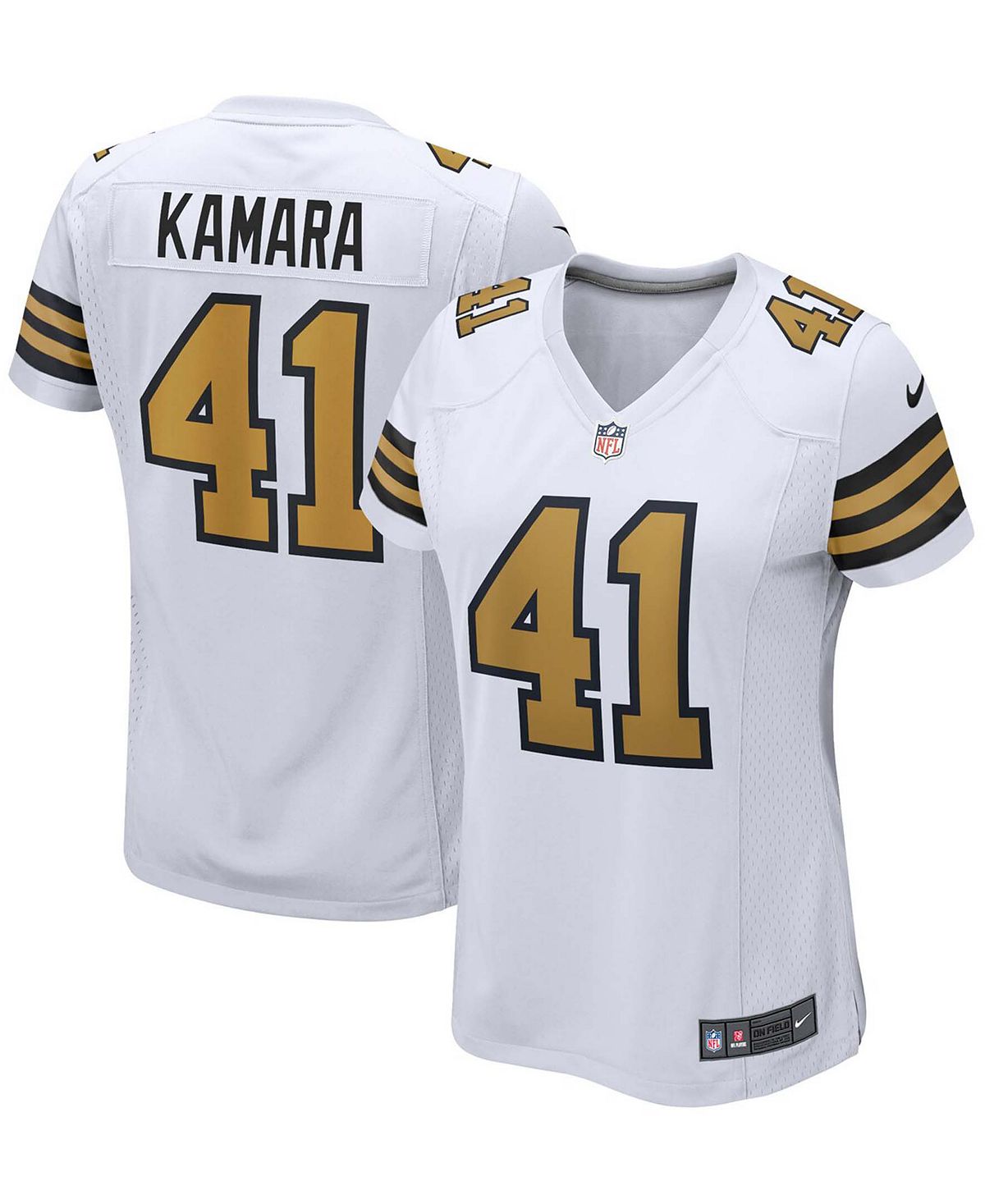 Женская белая майка игрока альтернативной игры Alvin Kamara New Orleans  Saints Nike, белый – заказать по доступной цене из-за рубежа в  «CDEK.Shopping»