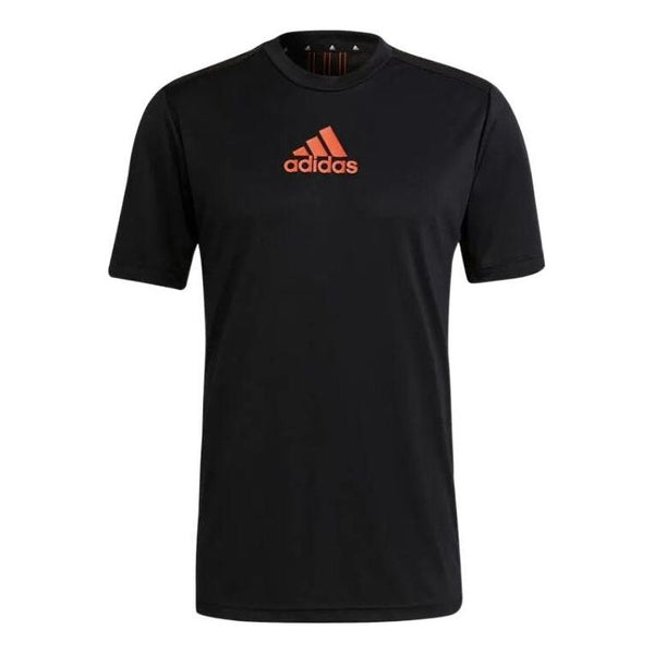 Футболка Men's adidas Solid Color Alphabet Logo Printing Pullover Sports Short Sleeve Black T-Shirt, мультиколор