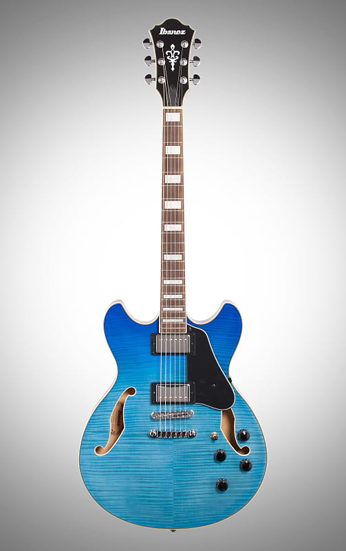 Электрогитара Ibanez AS73FM Artcore Semi-Hollowbody Electric Guitar, Azure Blue Gradation
