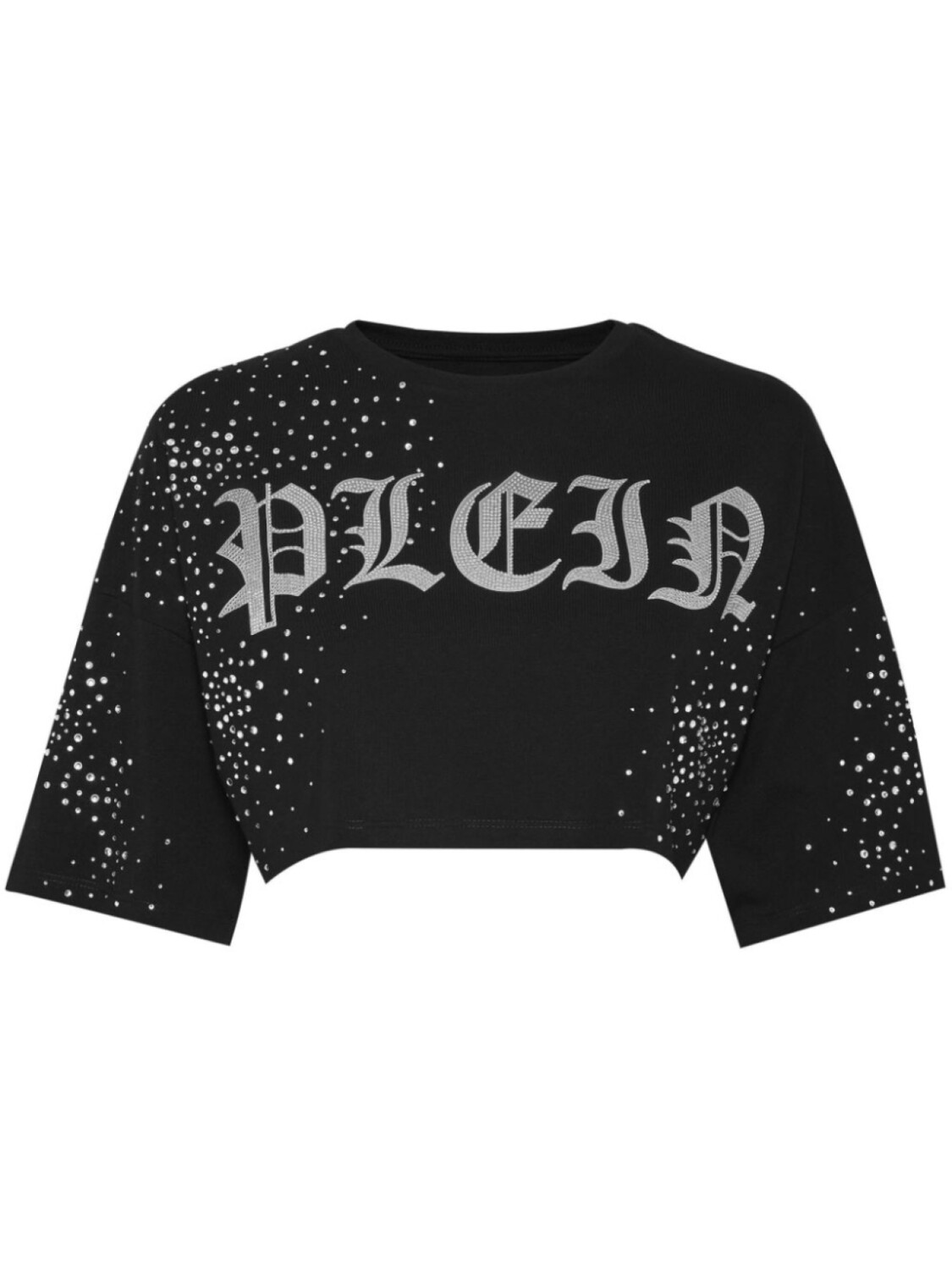 

Укороченная футболка Philipp Plein, украшенная кристаллами, черный