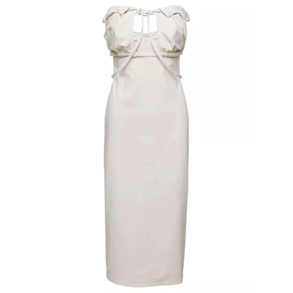 

Платье la robe bikin' midi dress in cotton blend Jacquemus, белый