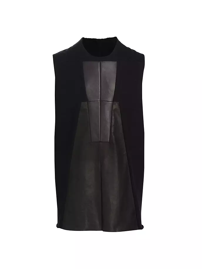 

Рубашка без рукавов с кожаными вставками Luxor Rick Owens, черный