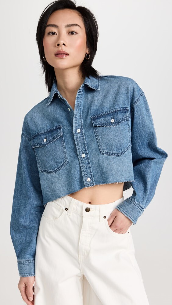 

Рубашка MOUSSY VINTAGE MV Medina Cropped, синий