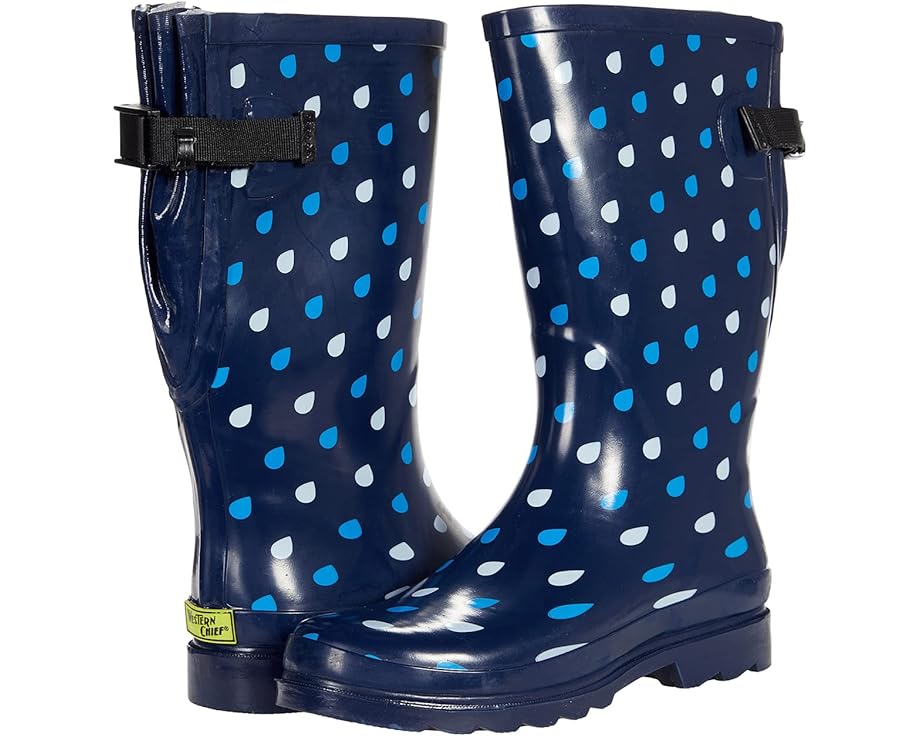 Ботинки Western Chief Waterproof Printed Wide Calf Rain Boot, цвет Raindrop Dot