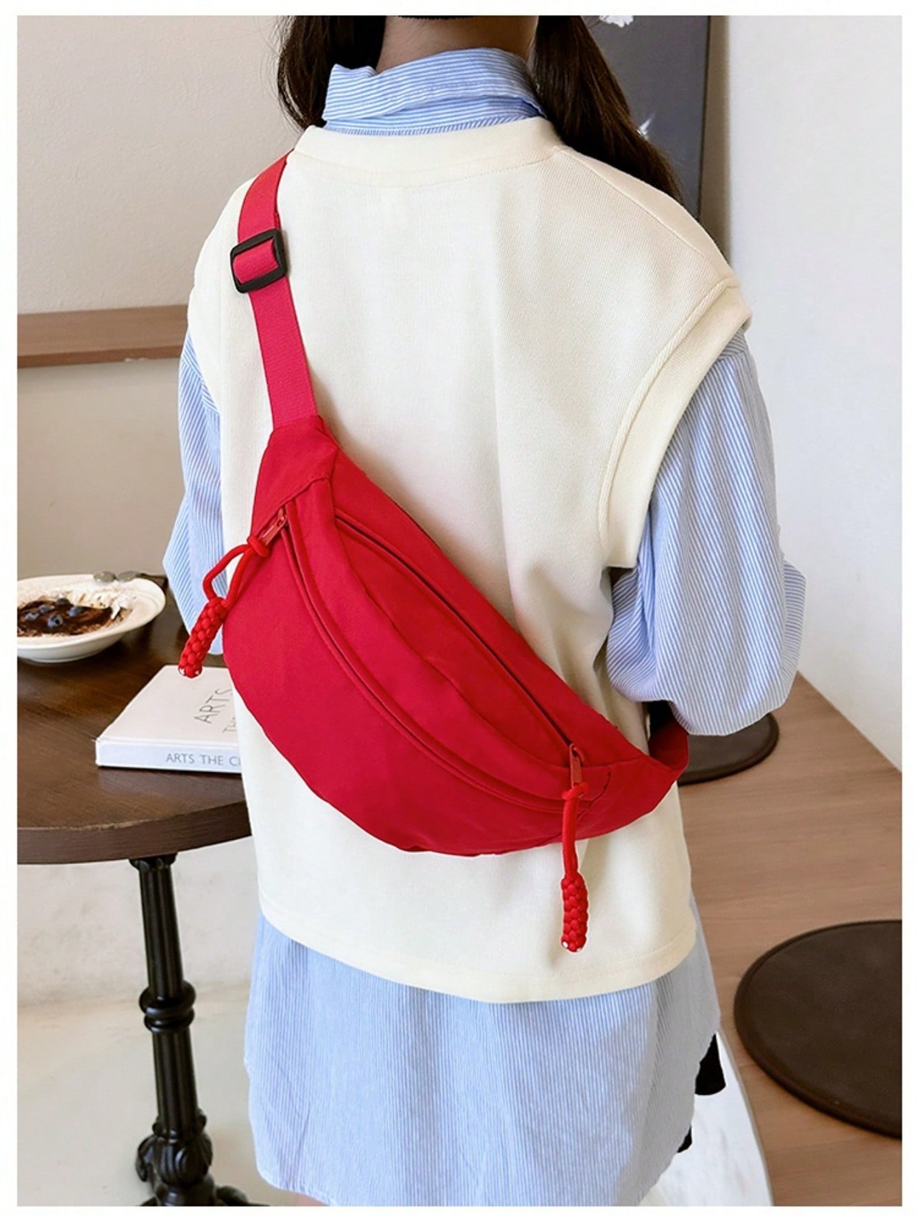 Модная нейлоновая сумка через плечо, красный