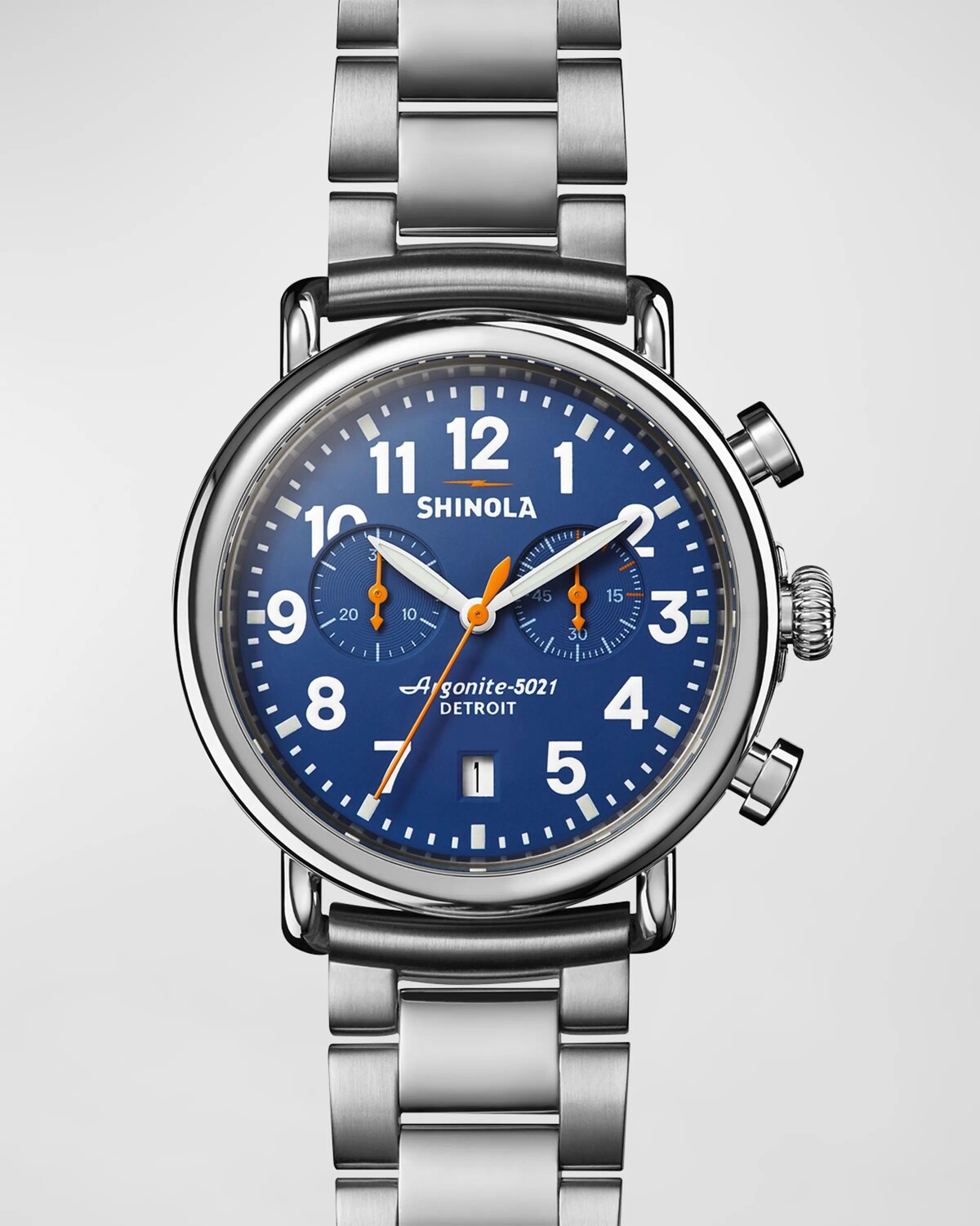 

Мужские часы-браслет Runwell 2 Eye Chrono, 41 мм Shinola, цвет Royal Blue