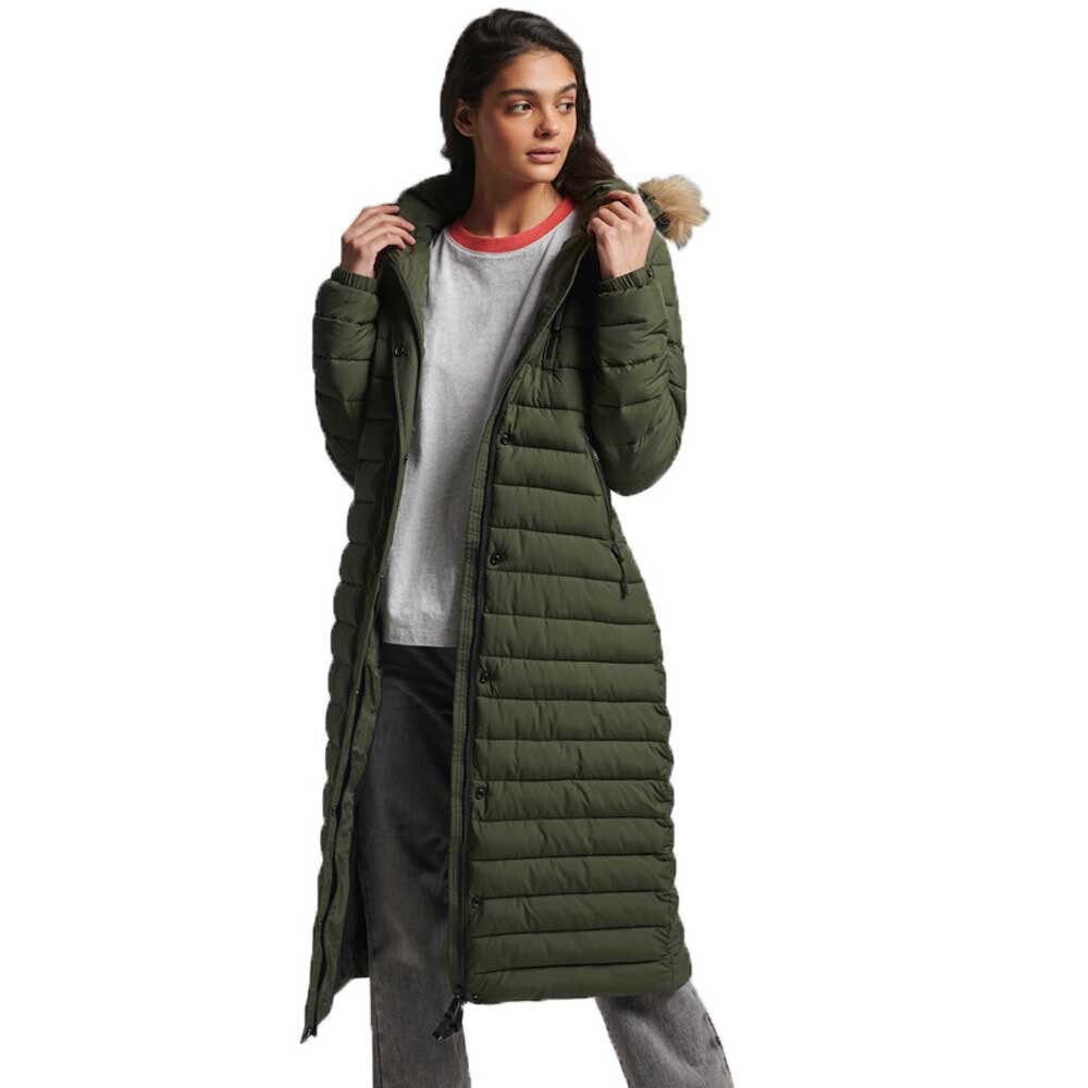 

Куртка Superdry Super Long Line Fuji, зеленый