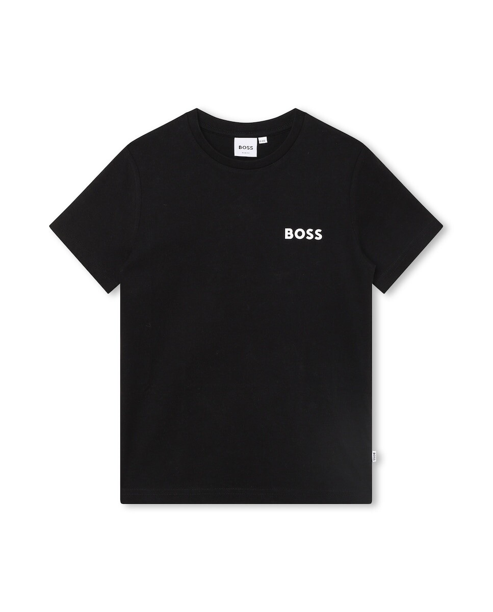 

Футболка для мальчика с короткими рукавами и круглым вырезом BOSS Kidswear, черный