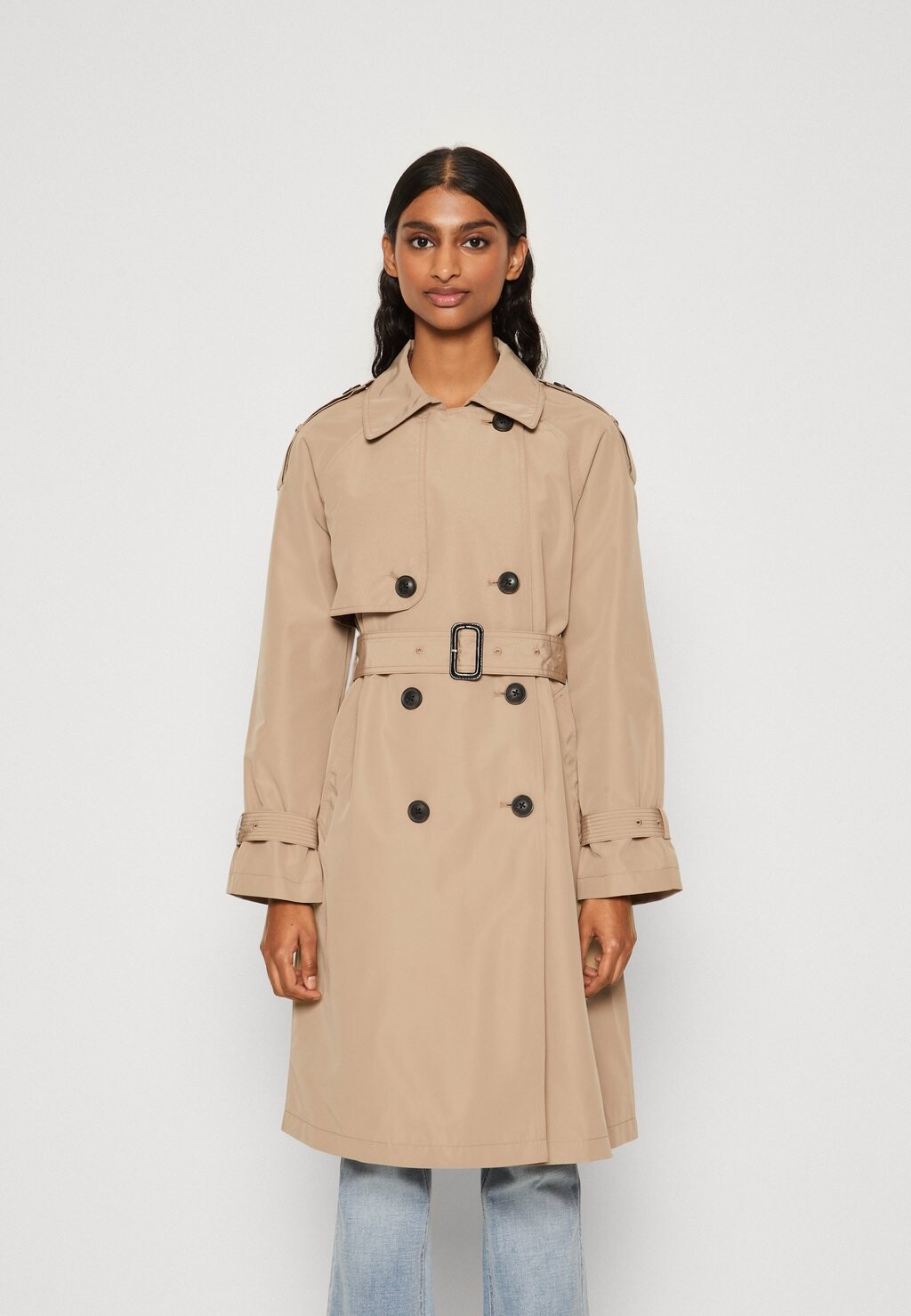 

Тренч Vmramonna Long Petite Vero Moda Petite, цвет silver mink