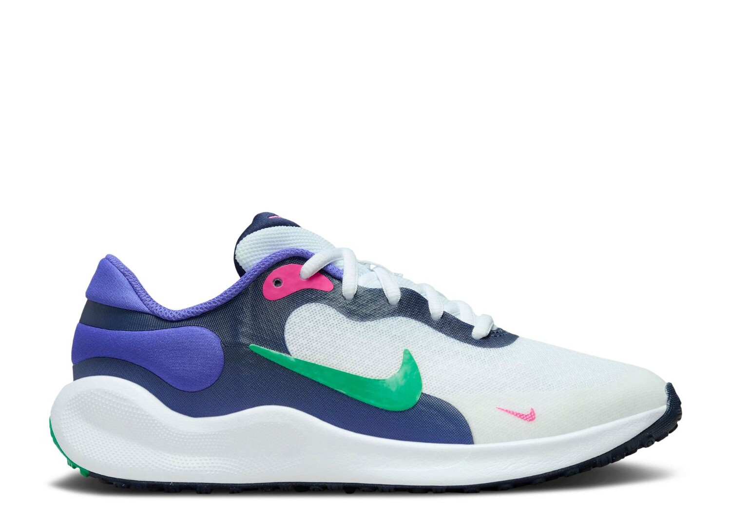 

Кроссовки Nike Revolution 7 Gs 'Midnight Navy Stadium Green', белый