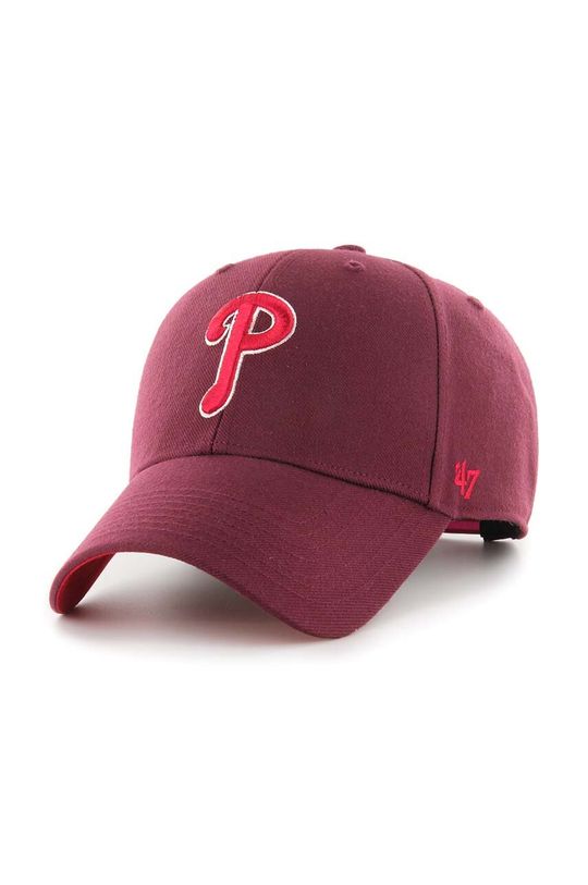 Хлопковая бейсболка MLB Philadelphia Phillies 47brand, гранат