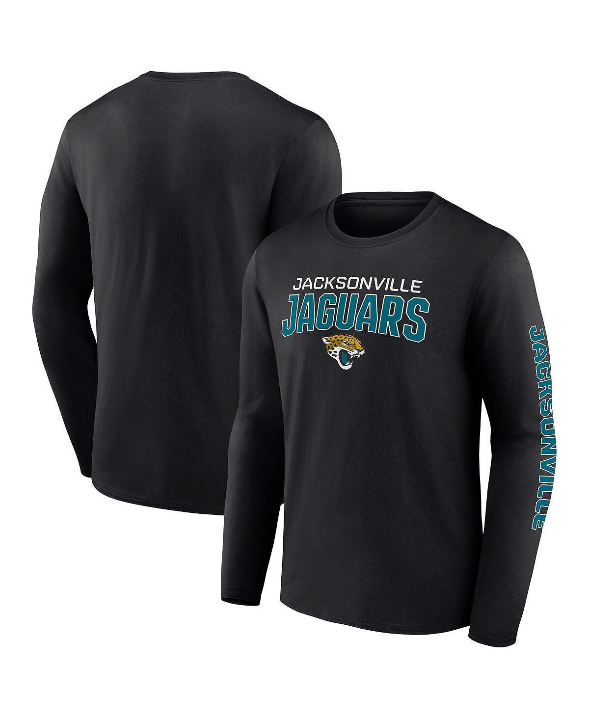 

Мужская черная футболка с длинными рукавами и надписью Jacksonville Jaguars Go the Distance Fanatics, Черный