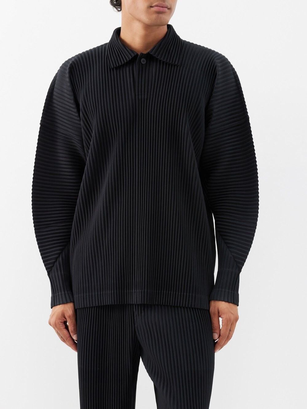 

Топ-поло со складками Homme Plissé Issey Miyake, черный