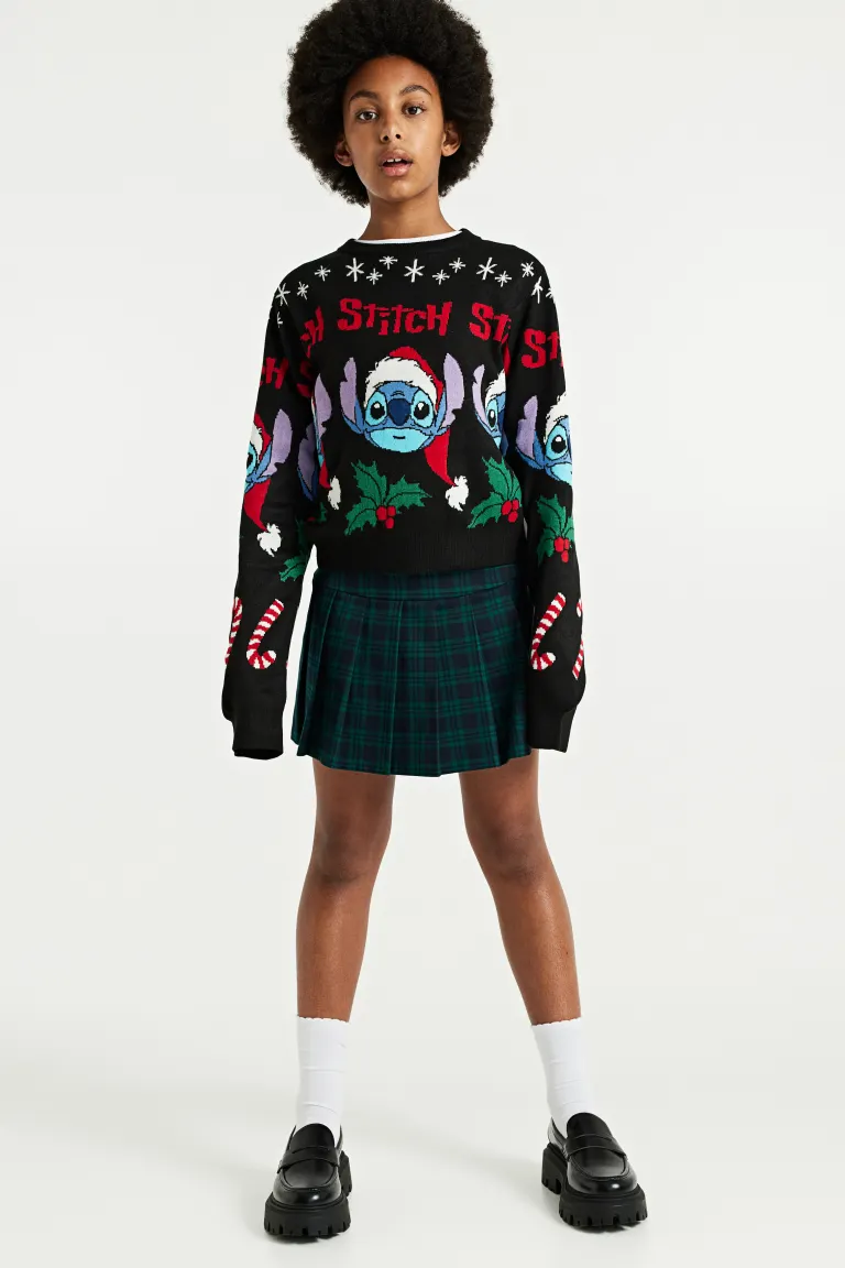 

Свитер жаккардовой вязки H&M, черный