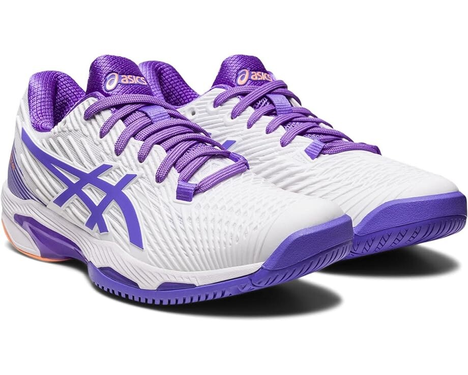 Кроссовки ASICS Solution Speed FF 2 Tennis Shoe, цвет White/Amethyst 1pc natural white selenite slice base pedestal glue amethyst cluster ornament rough rockstone healing home decor