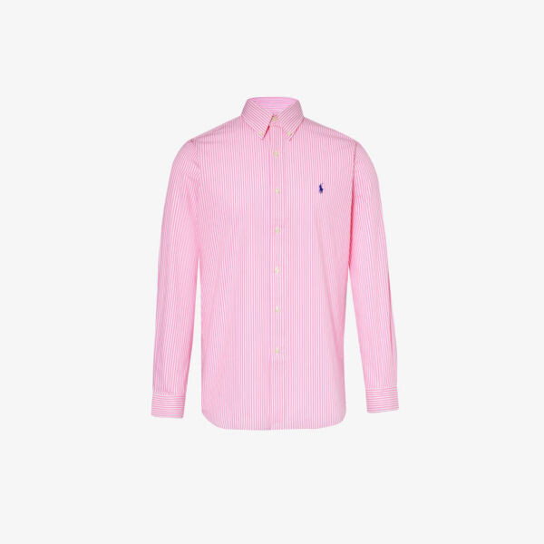 

Полосатая рубашка из эластичного хлопка с вышитым логотипом Polo Ralph Lauren, белый