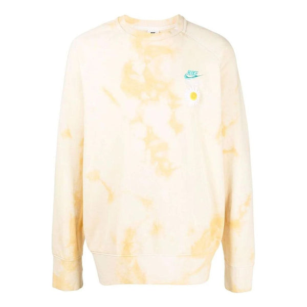 

Толстовка Men's Nike Sportswear NSW Chest Brand Logo Embroidered Tie Dye Round Neck Pullover Long Sleeves Yellow, желтый